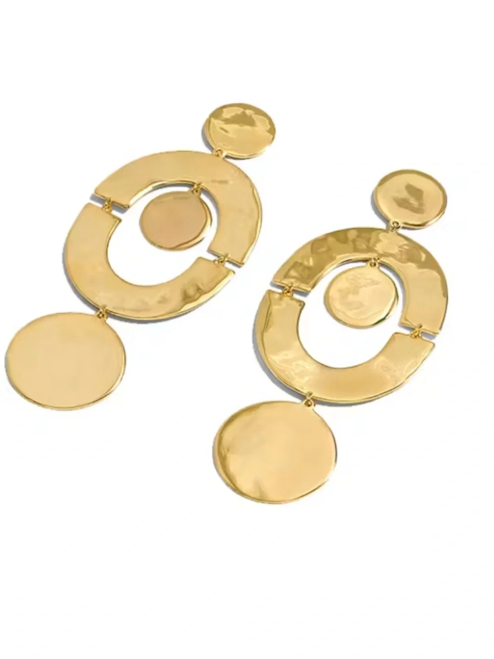 J. Crew Orbit earrings in shiny gold tone
